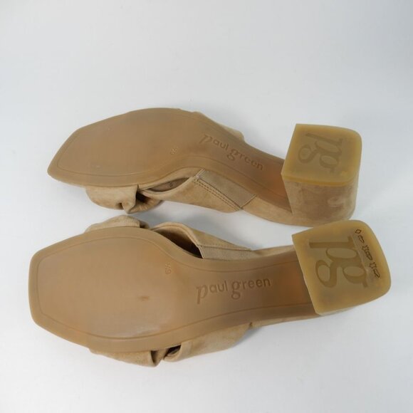 Paul Green SUPER SOFT Yasmin Slide Sandals US 9 Block Heel Beige Suede NEW $378 - Picture 13 of 13
